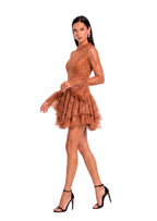 Adalet Lace Embroidered Ruffle Mini Dress