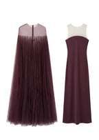 Chachi Sheer Ruffled Two Piece Maxi Dress