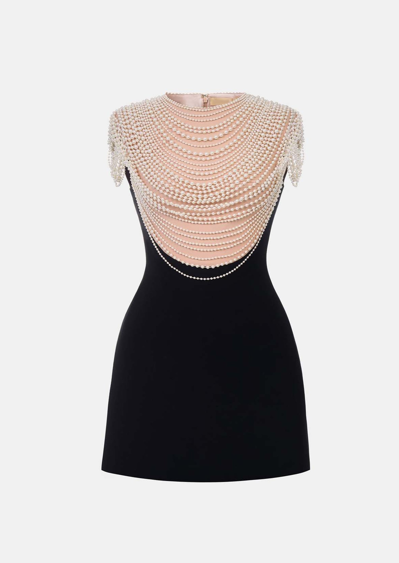 Brynn Pearl Pencil Mini Dress In Black
