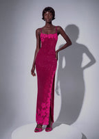 Hadas Sequin Slit Maxi Dress