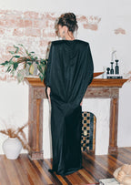 Saathvik Satin Right Angle Shoulder Maxi Dress