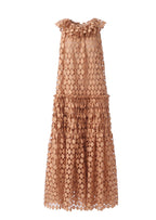 Almarie Lace High Neck Maxi Dress In Orange