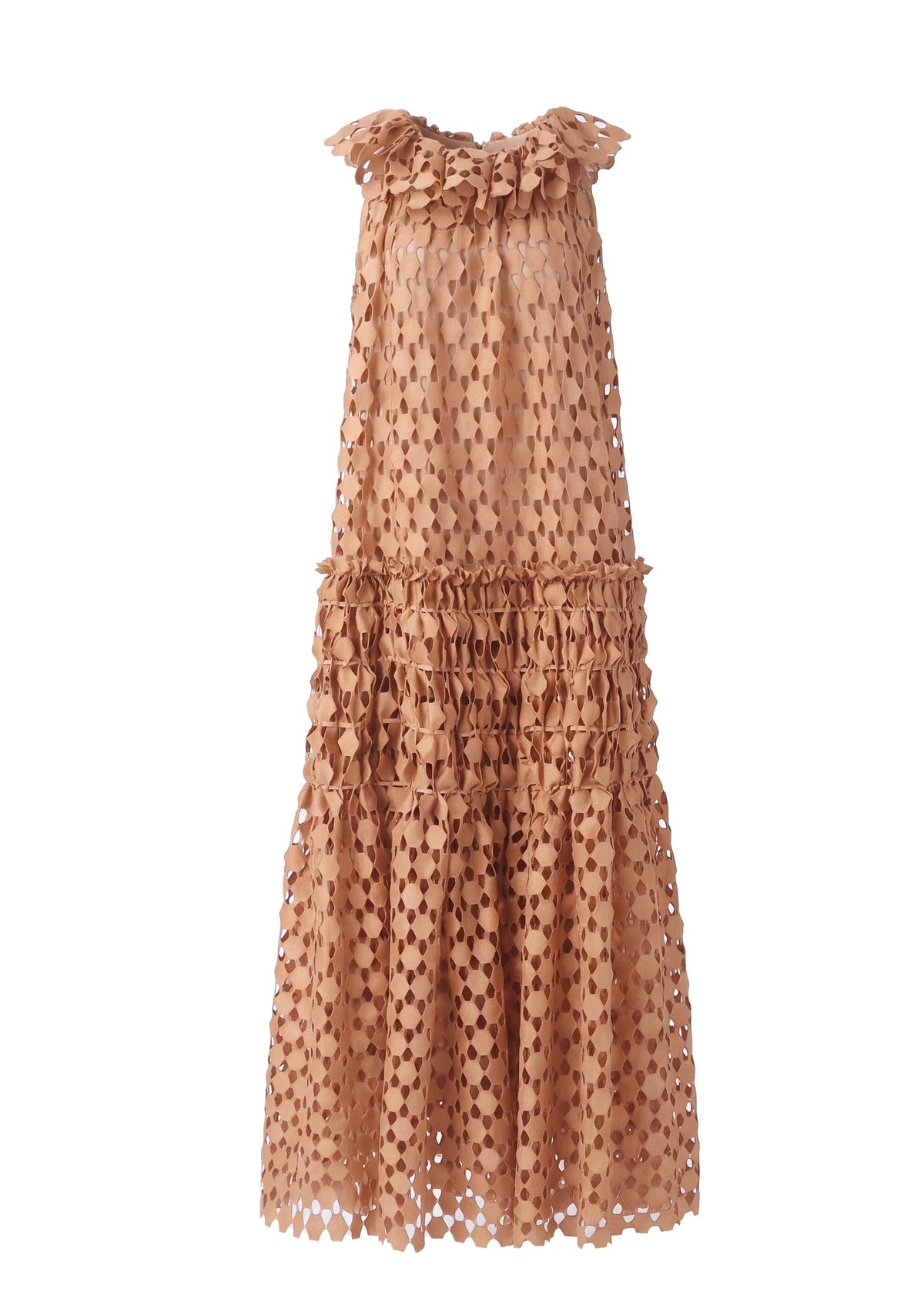 Almarie Lace High Neck Maxi Dress In Orange