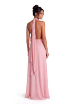 Bhavya Halter Neck Open Back Slit Maxi Dress