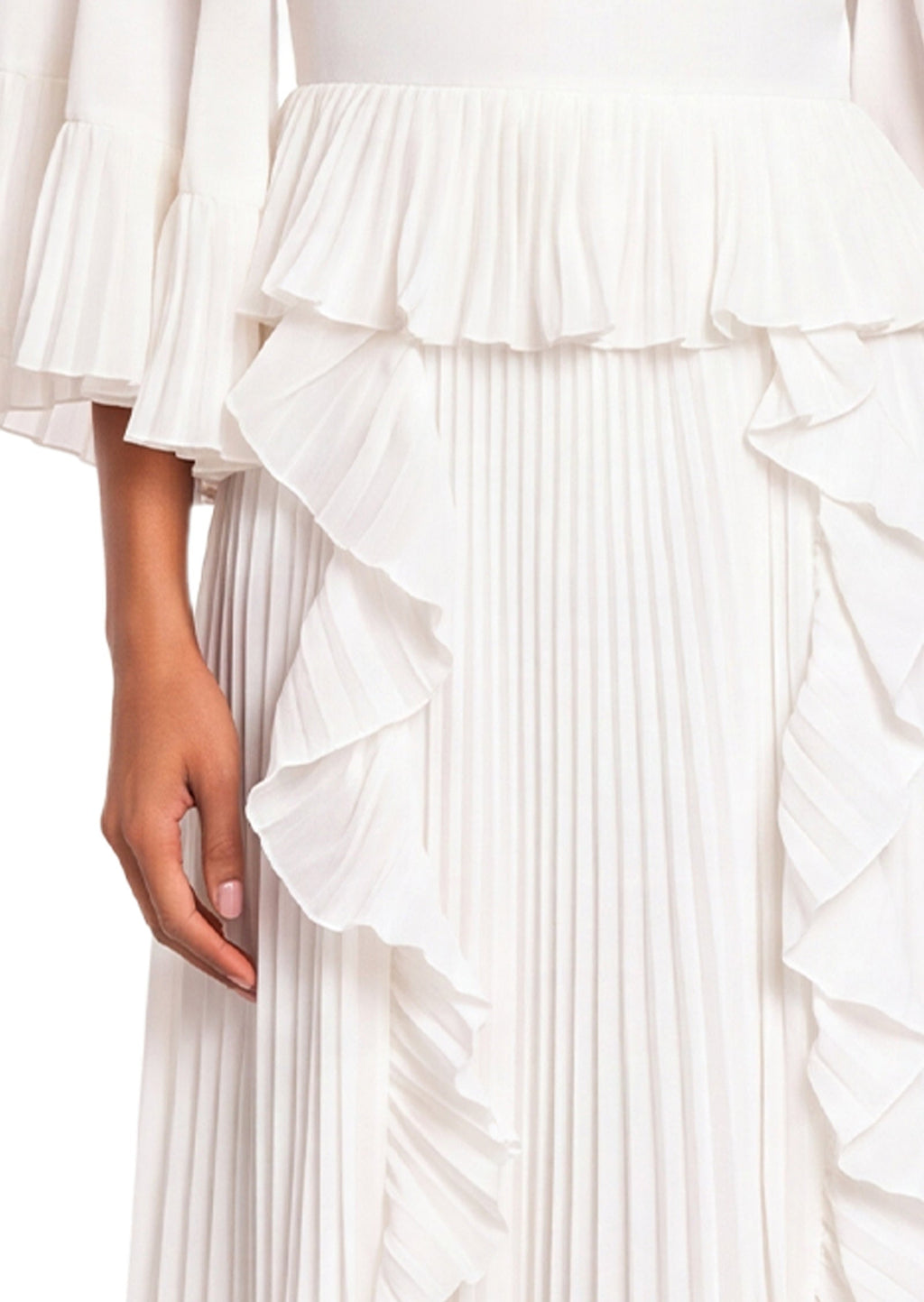 Jadon Sheer Ruffle Sleeve Maxi Dress