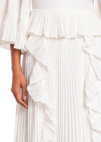 Jadon Sheer Ruffle Sleeve Maxi Dress