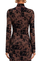 Wafa Velvet Maxi Dress In Brown