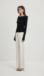 Pleated Off Shoulder Top