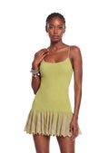 Dewitt Ruffled Hem Knitted Mini Dress