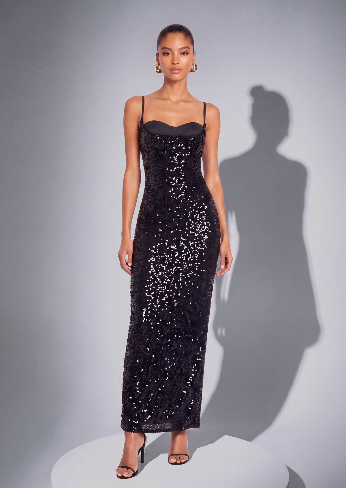 Gagenia Sequin Sleeveless Maxi Dress