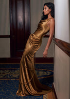 Macawi Satin Sleeveless Maxi Dress