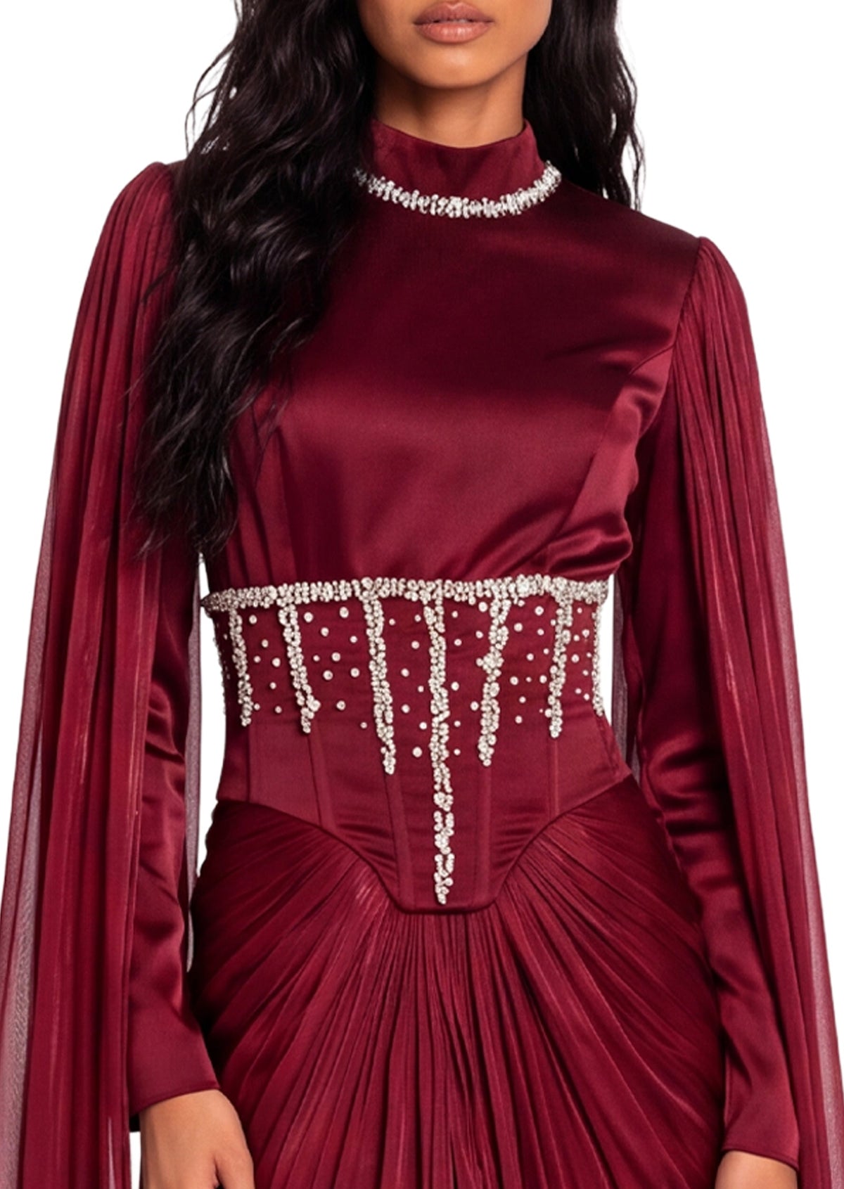 Kadri Sequin Maxi Dress In Red
