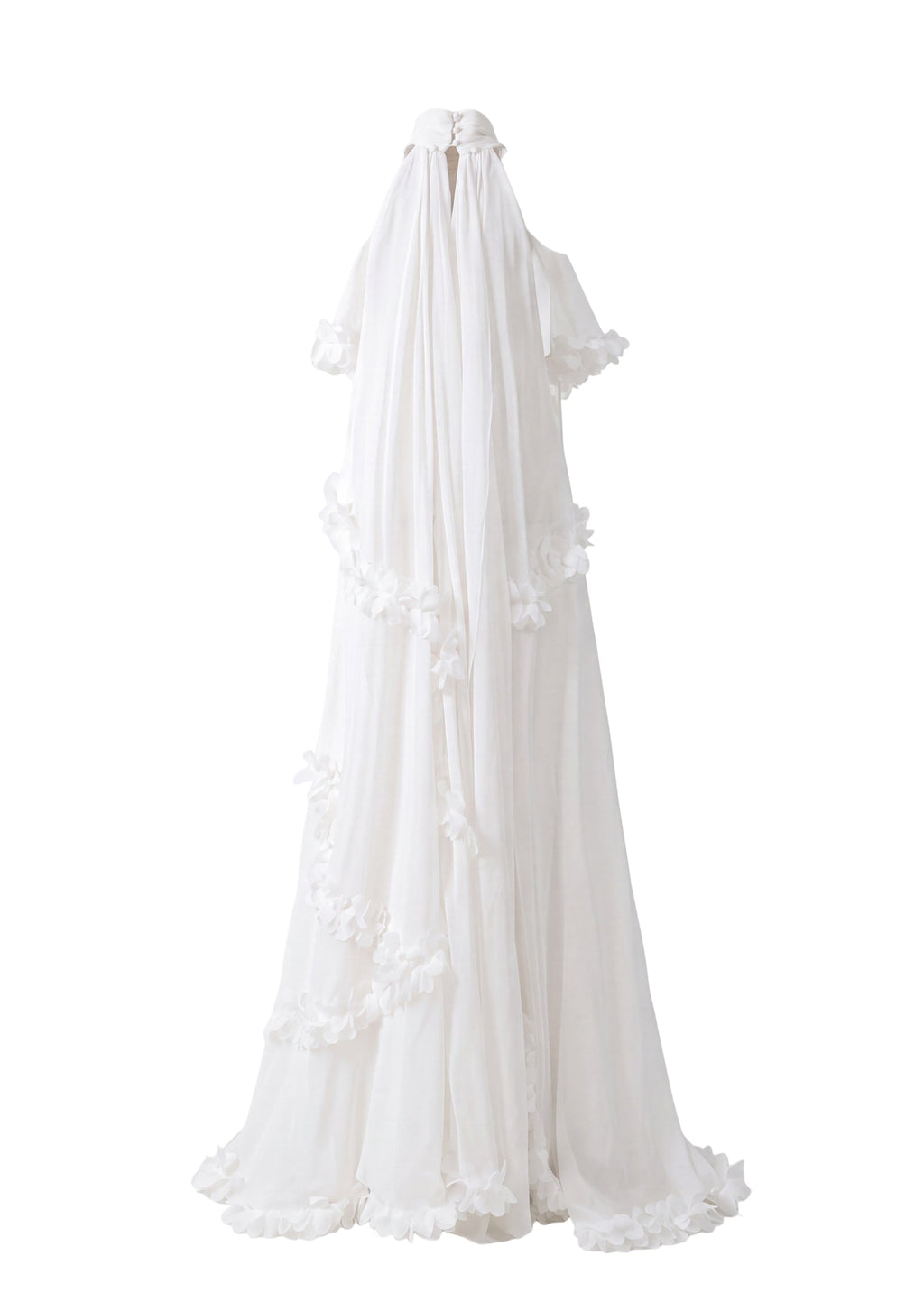 Hawa Halter Neck Petal Slit Maxi Dress In White