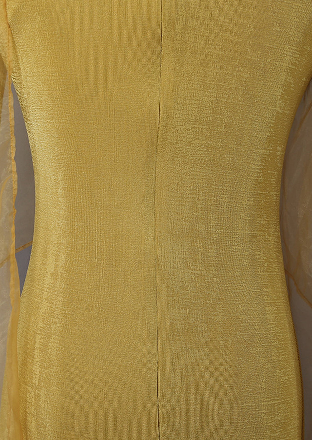 Wafi Long Sleeved Shawl Maxi Dress In Yellow