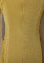 Wafi Long Sleeved Shawl Maxi Dress In Yellow