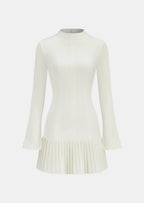 Mercy Pleated Hem Mock Neck Mini Dress
