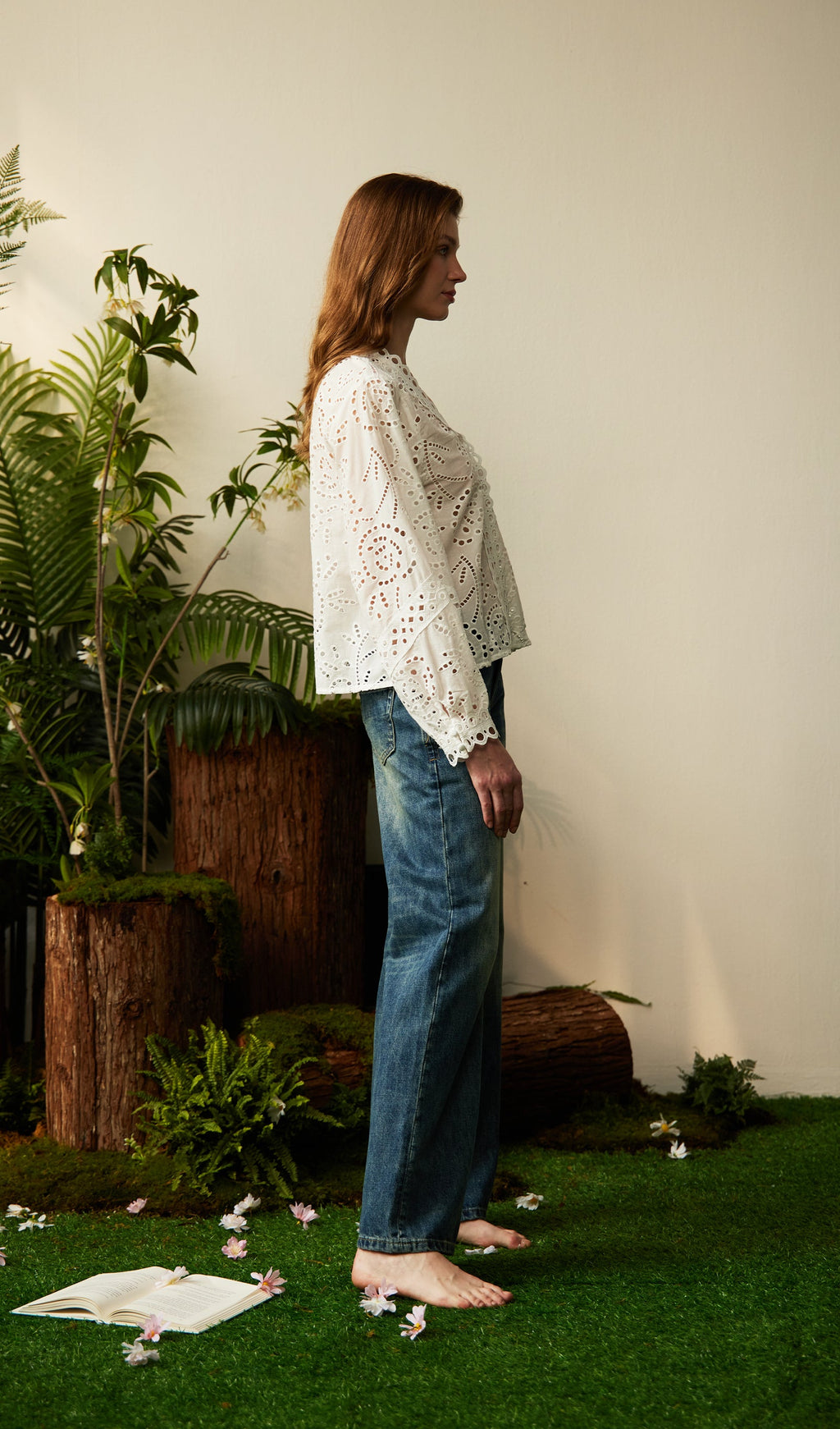 Hollow Out V Neck Top