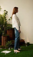 Hollow Out V Neck Top