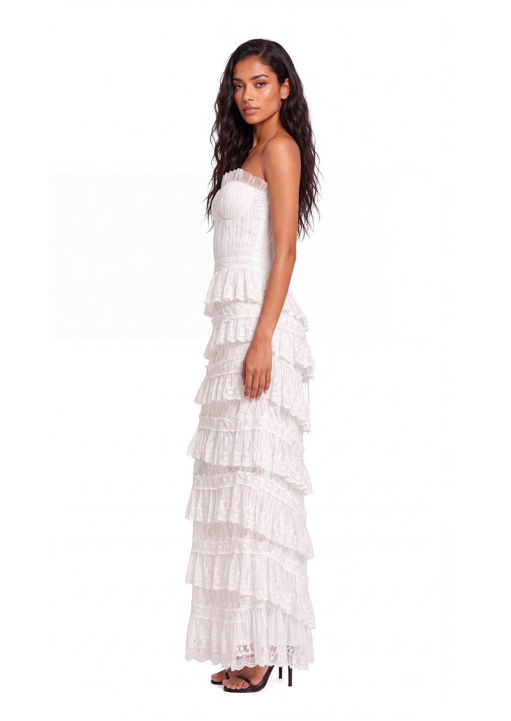 Oakes Strapless Tiered Ruffle Maxi Dress