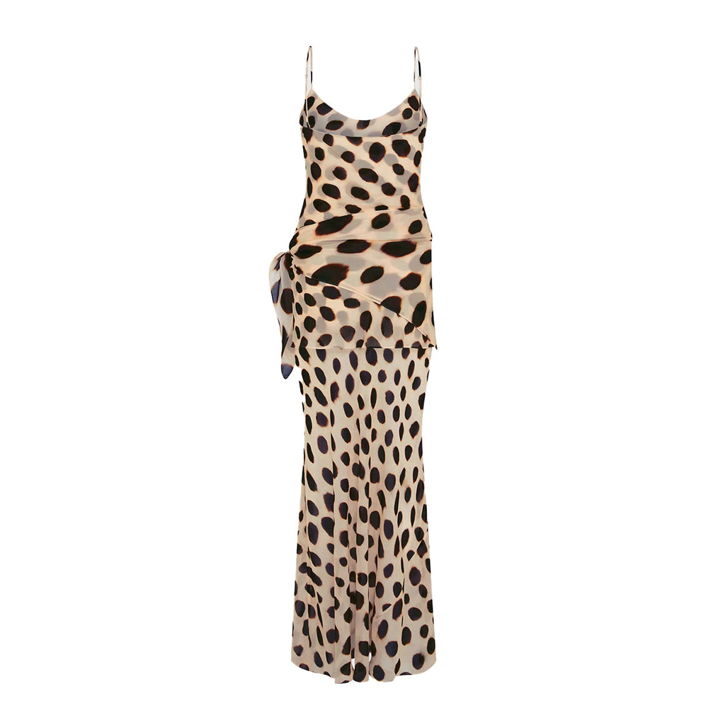Valdez Polka Dot Sleeveless Maxi Dress