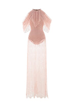 Yaholo Sleeveless Lace Maxi Dress In Nude Pink