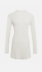 Ribbed Jersey A-Silhouette Mini Dress