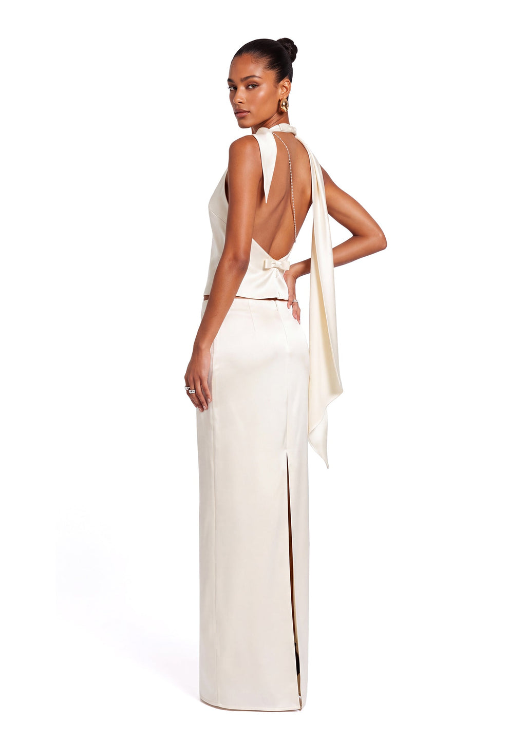 Lakelynn Satin Halter Top & Skirt Set