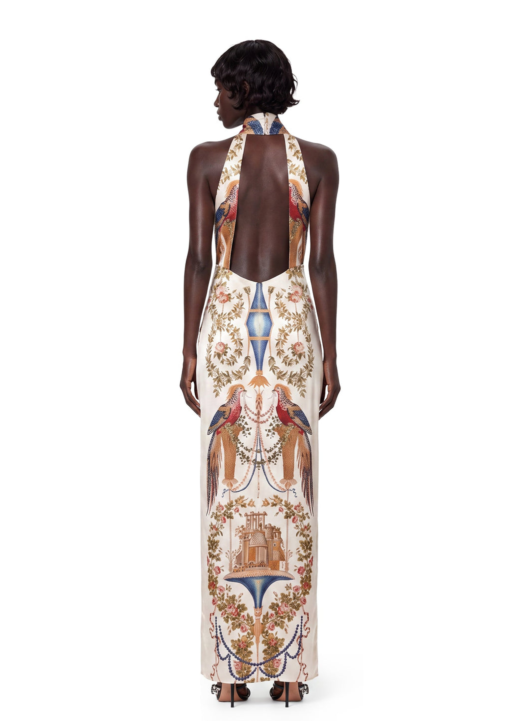 Zale Sleeveless Halter Neck Printed Maxi Dress