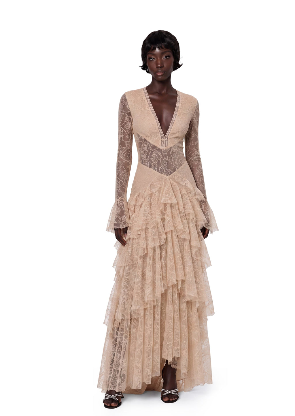 Salome Lace Tiered Maxi Dress