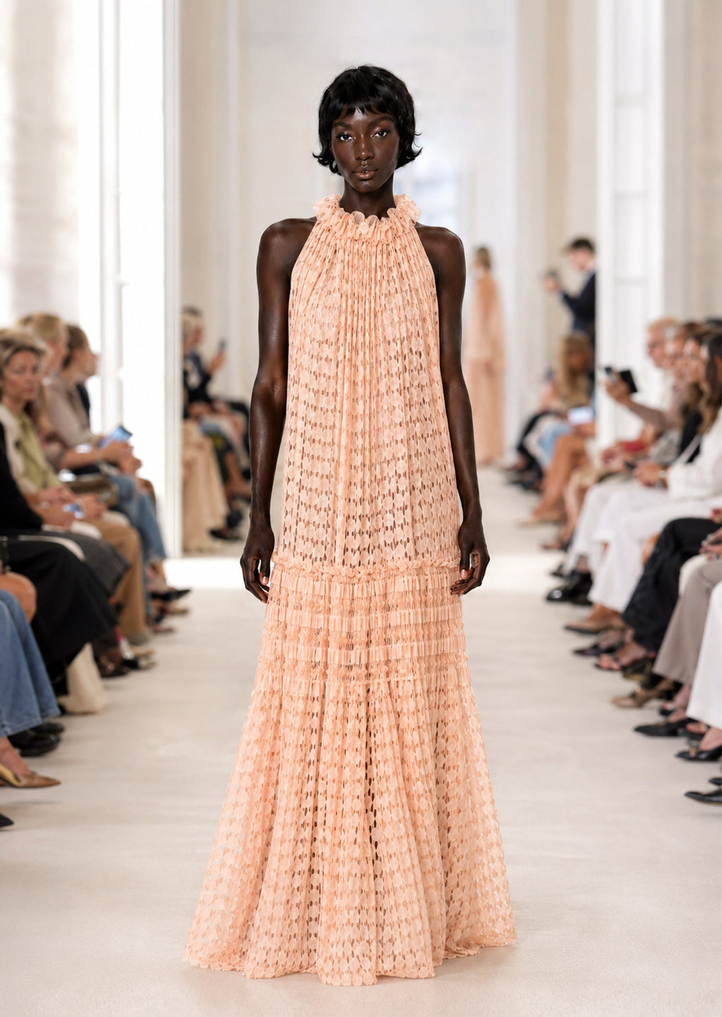 Almarie Lace High Neck Maxi Dress