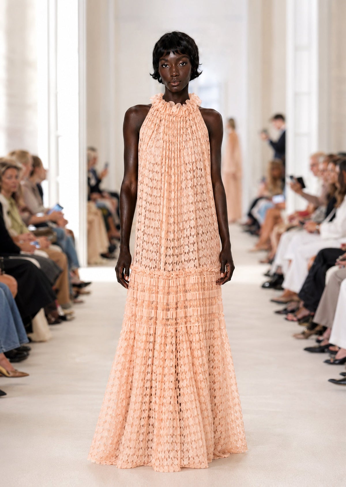 Almarie Lace High Neck Maxi Dress