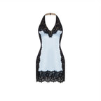 Astra Satin and Lace Mini Dress