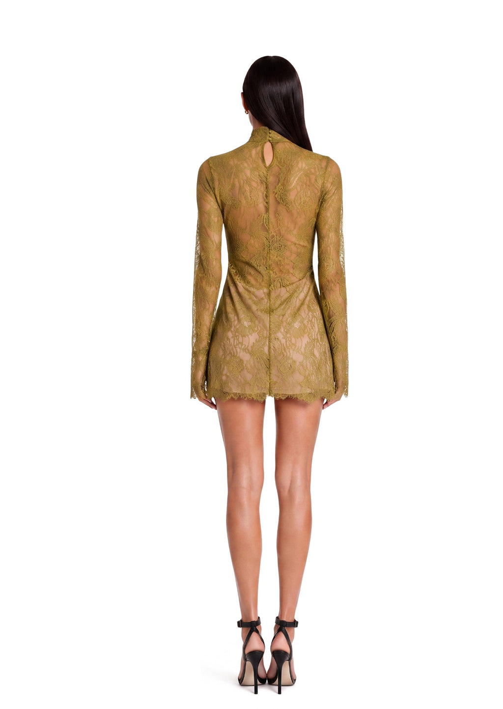 Kahua Lace long Sleeved Mini Dress