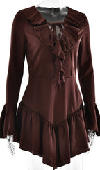 Ruffled Satin Mini Dress