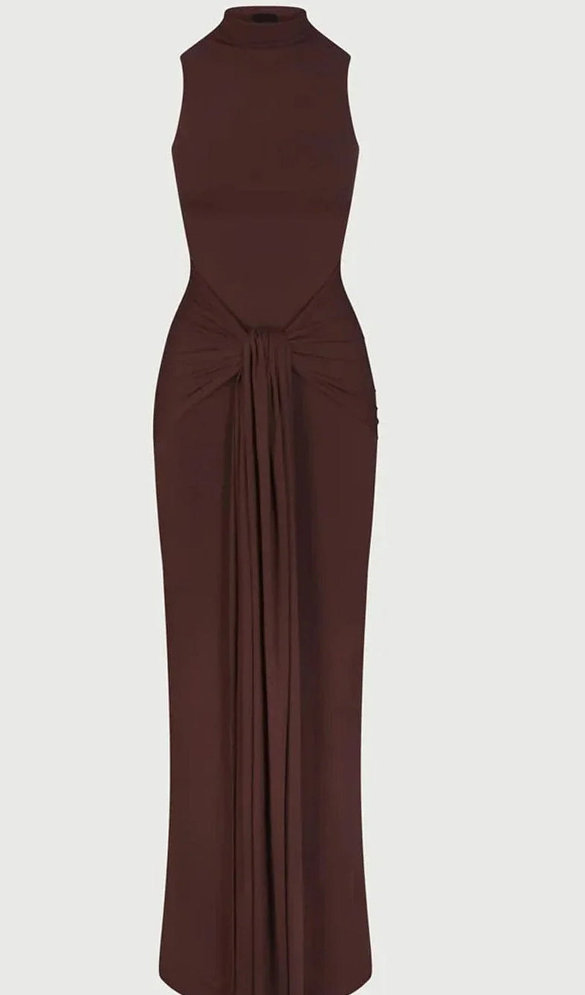 Solid Bodycon Ruched Maxi Dress