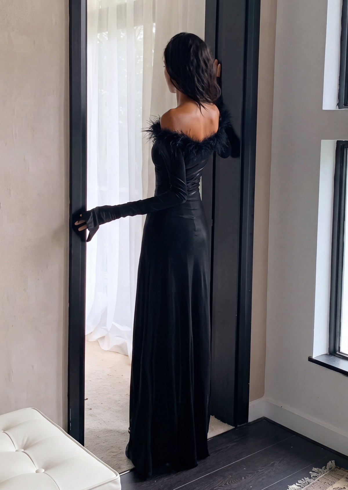 Kaiholo Off Shoulder Maxi Dress In Black