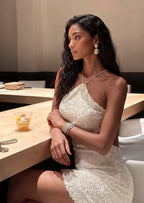 Lajos Sequined Halter Neck Mini Dress