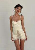 Satin Corset-Inspired Mini Dress