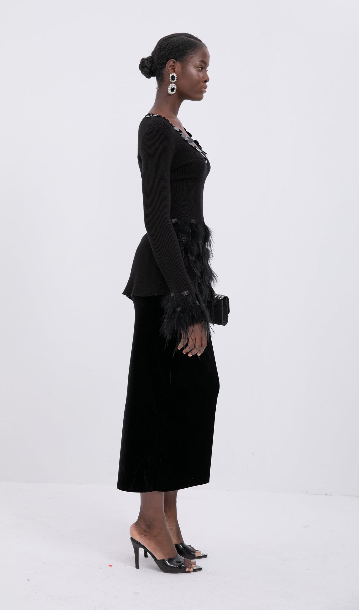 Knitted Feather Panel Top