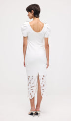 Embellished Applique Cutout Midi Dress