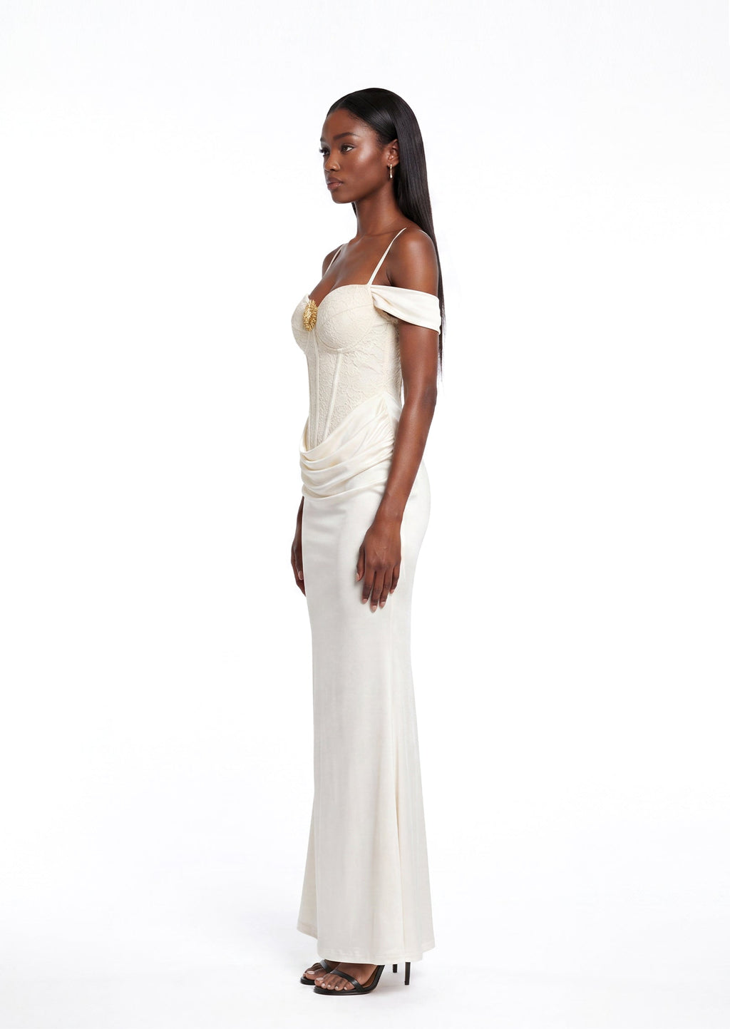 Labonita Off Shoulder Maxi Dress In White