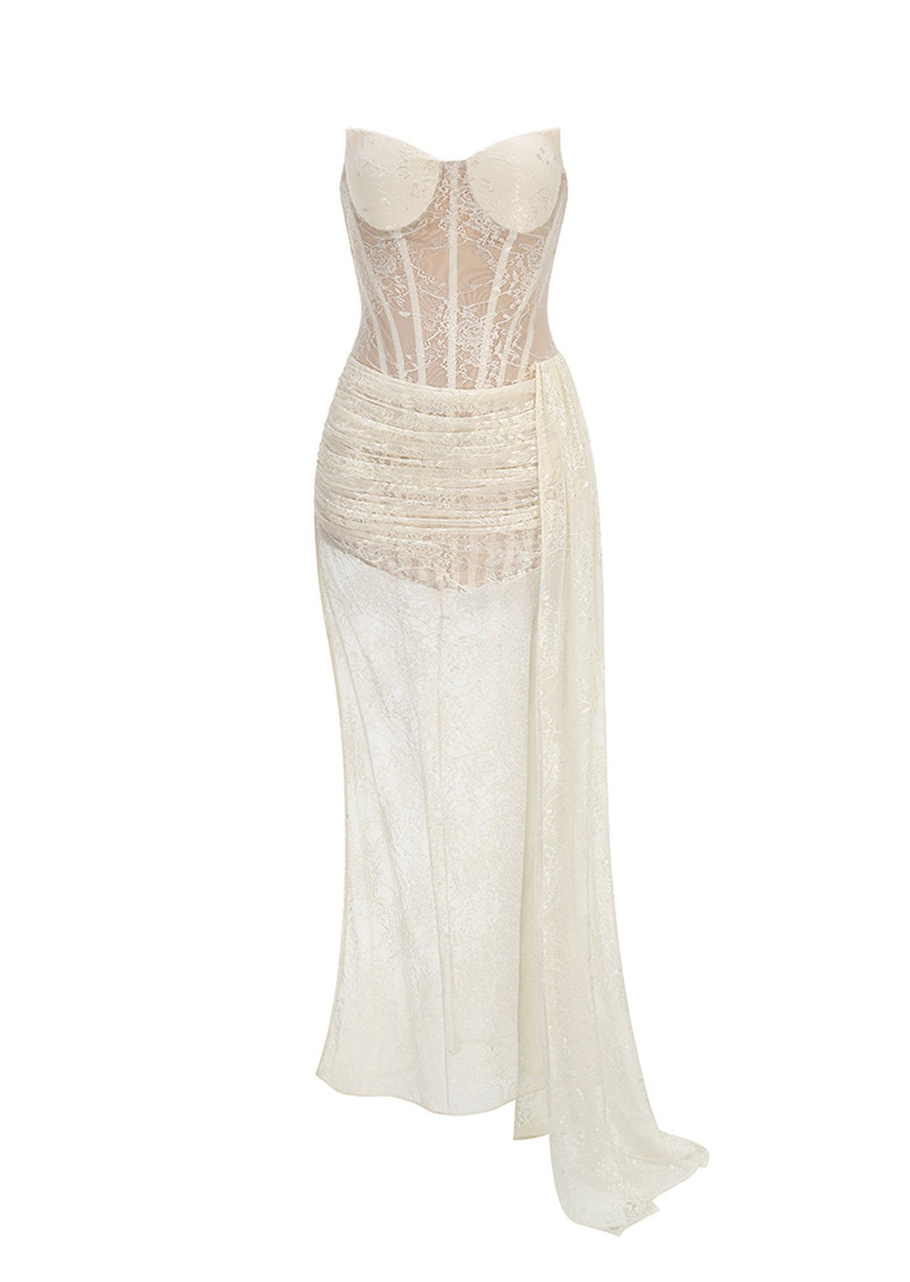 Jacob Strapless Lace Maxi Dress