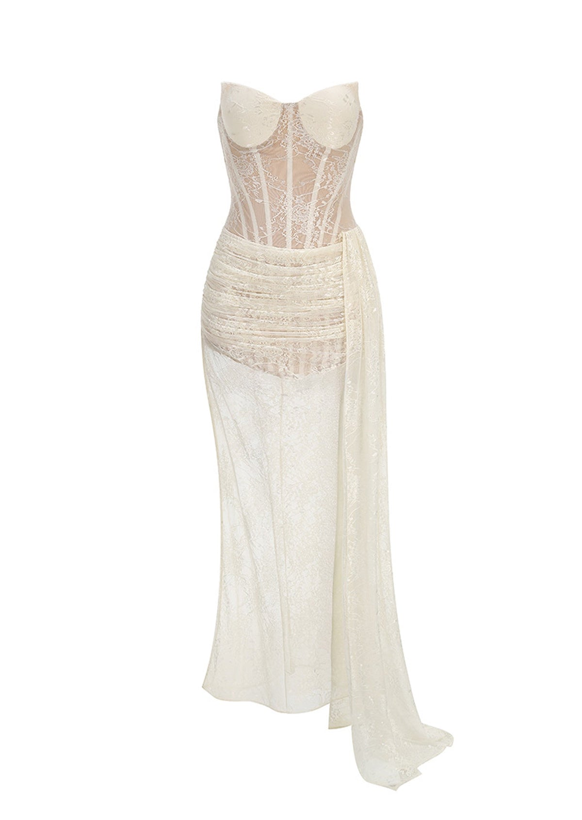 Jacob Strapless Lace Maxi Dress