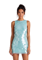 Lieu Sleeveless Open Back Sequined Mini Dress