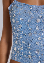 Sabin Sequined Knit Corset Set