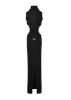 Dilara Open Back Maxi Dress In Black