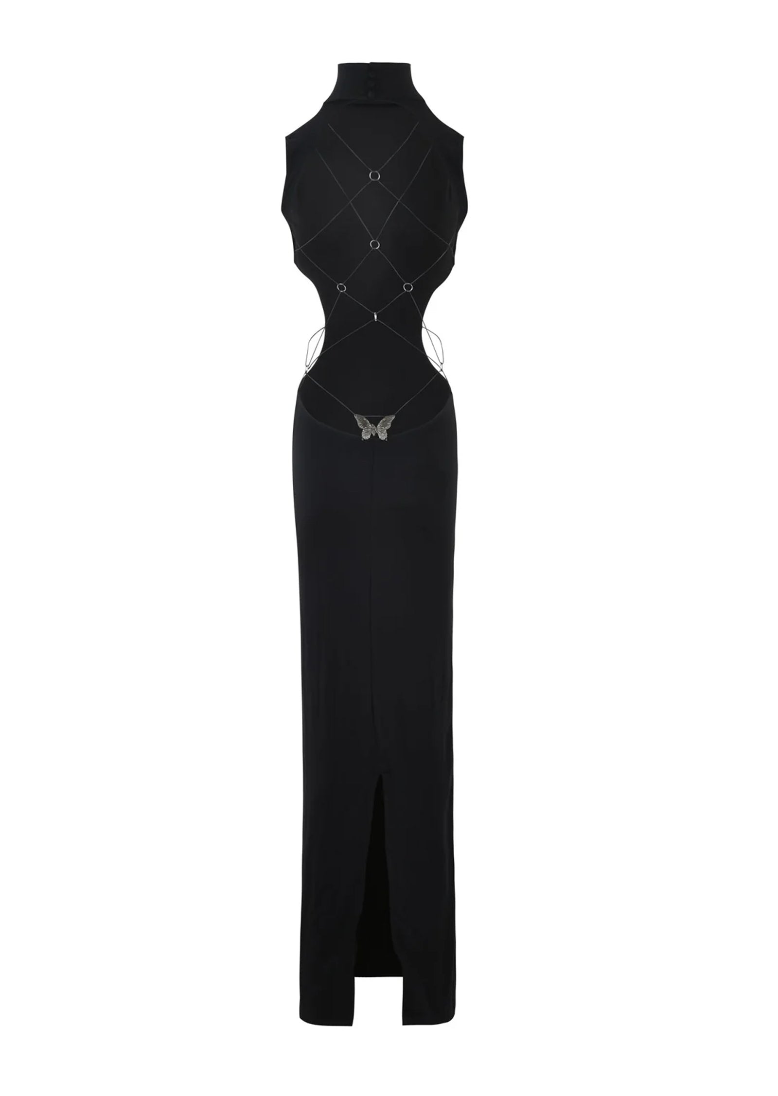 Dilara Open Back Maxi Dress In Black