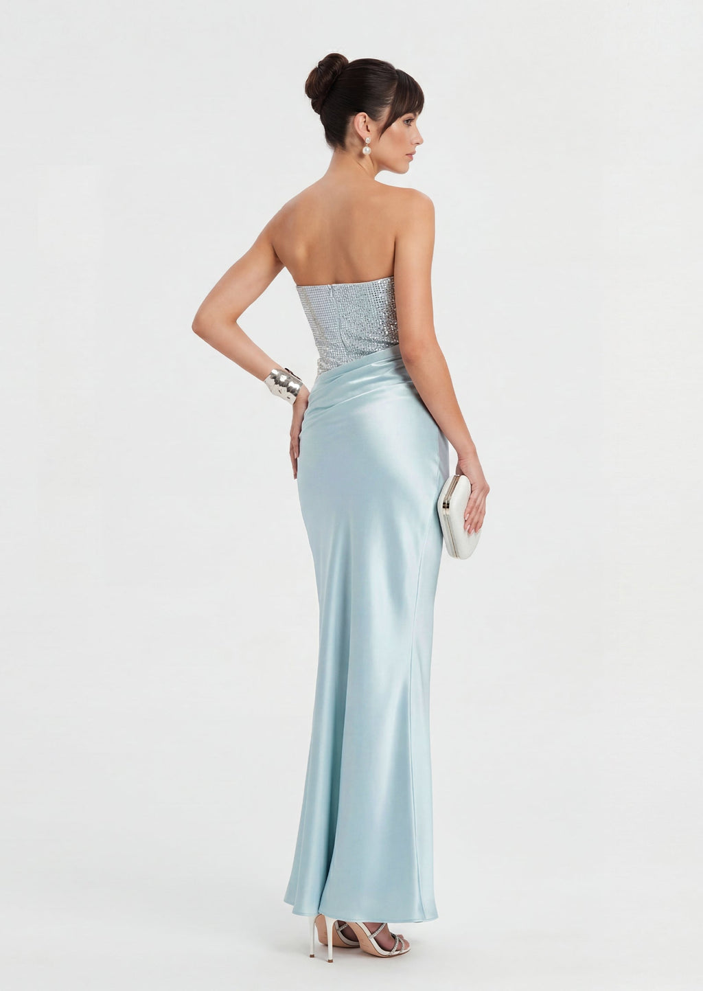 Quinn Satin Sequined Maxi Dress