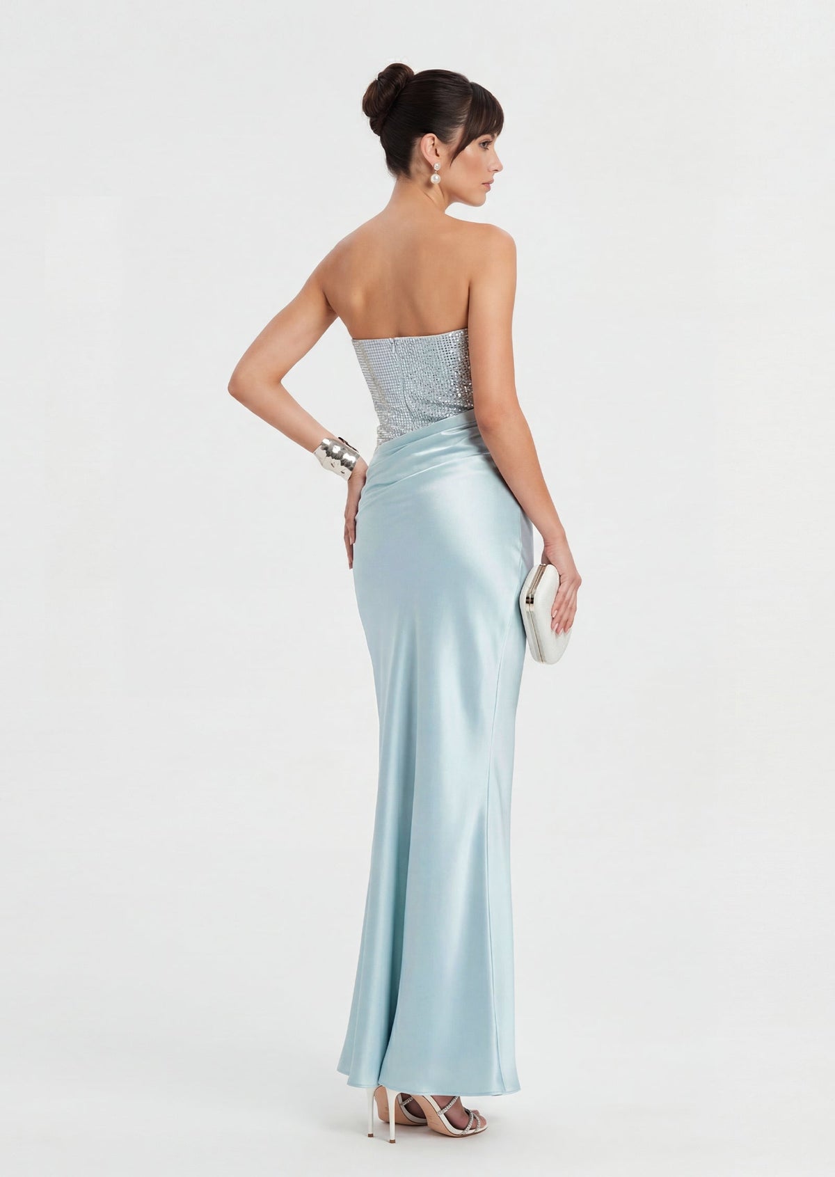 Quinn Satin Sequined Maxi Dress