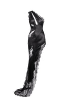 Kahili One Shoulder Lace Slit Maxi Dress